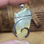 Crazy Lace Agate Pendant – Sunrise Crest in Sterling Silver