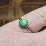 Turquoise Ring Size 9.5 – Apple Green to Teal Gradient in Copper + Silver