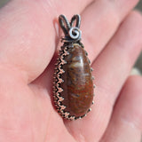 Dinosaur Fossil Gem Bone Pendant in Sterling Silver