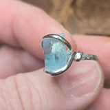 Raw Aquamarine Sterling Silver Ring Size 6 – Ocean Blue Clarity