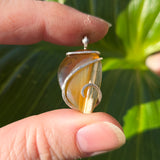 Carnelian Agate Pendant – Tension Wrapped in Sterling Silver