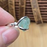 Seafoam Green Aquamarine Ring sz 5.5 – Sterling Silver Natural Crystal