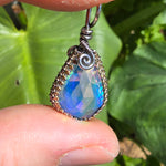 Double Sided Faceted Fiery Aurora Opal Pendant In Antiqued Sterling Silver - Rock Your World 