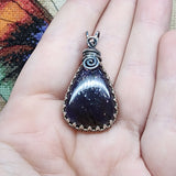 Bloodshot Iolite Sterling Silver Pendant Necklace