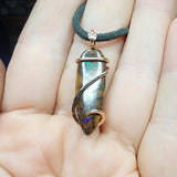 Australian Boulder Opal Pendant in 14kt Rose Gold Filled - Bright Drop