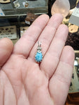 Dainty Ocean Blue Larimar Pendant Sterling Silver