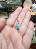 Dainty Ocean Blue Larimar Pendant Sterling Silver - Rock Your World 