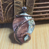 Velvet Basin Jasper Copper Pendant - Adobe Red, Sage Green & Cream