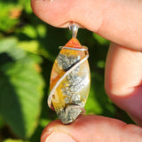 Golden Marcasite Carnelian Pendant – Ombre Flame in Sterling Silver