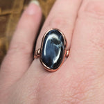 Pietersite Copper Ring sz Size 9.5 – Stormy Blue Fibrous Chatoyance
