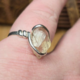 Raw Oregon Sunstone Ring sz 8 - Sterling Silver