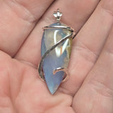Moss Agate & Aurora Opal Artisan Pendant – Sterling Silver