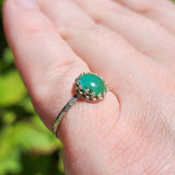 Natural Turquoise Ring sz 8.75 – Eclipse Blue-to-Green Cab in Sterling Silver