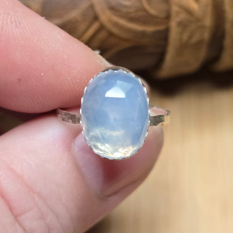 5ct Rose Cut Lavender Moon Quartz Ring sz 7.5 – Sterling Silver