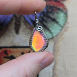 Double Sided Faceted Fiery Aurora Opal Pendant In Antiqued Sterling Silver - Rock Your World 