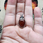 Bold Red Orange Carnelian Agate Pendant in Sterling Silver