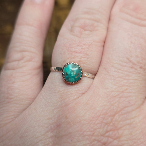 Turquoise Ring Size 10 – Ocean Matrix in Copper + Sterling Silver