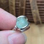 Seafoam Green Aquamarine Ring sz 5.5 – Sterling Silver Natural Crystal