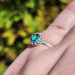 Natural Turquoise Ring Size 9 – Sterling Silver with Bold Black Matrix