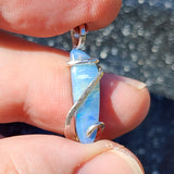 Australian Boulder Opal Pendant - Sterling Silver Slice of Sky