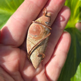 Oregon Spiderweb Jasper Pendant – 14kt Rose Gold Fill Tension-Wrapped
