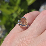 Raw Oregon Sunstone Ring with Schiller sz 6 - Sterling Silver