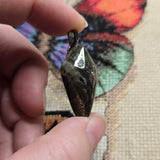 Indonesian Marcasite Plume Agate Pendant – Hand-Cut Double Point