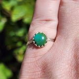 Natural Turquoise Ring sz 8.75 – Eclipse Blue-to-Green Cab in Sterling Silver