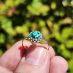 Natural Turquoise Ring Size 9 – Sterling Silver with Bold Black Matrix