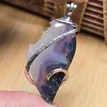 Purple Red Agate Crystal Pendant – Sterling Silver One-of-a-Kind