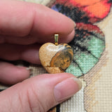 Picture Jasper Heart Pendant – Rare Fault Line Stone Necklace
