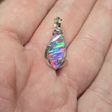 Rose Cut Aurora Opal Pendant – Sterling Silver