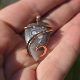 Luna Agate Pendant – Tension Wrapped in 14kt Rose Gold Fill