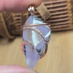 Purple Agate + Citrine Crystal Pendant – 14K Rose Gold Fill