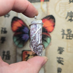 Rare Bright Purple Luna Agate Pendant in Silver – Mexican Orbicular Chalcedony
