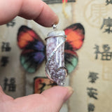 Rare Bright Purple Luna Agate Pendant in Silver – Mexican Orbicular Chalcedony
