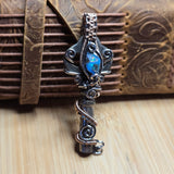 Boulder Opal Keepers Key – Sterling Silver + 14kt Rose Gold Fill