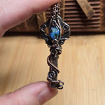 Boulder Opal Keepers Key – Sterling Silver + 14kt Rose Gold Fill