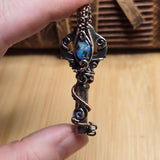 Boulder Opal Keepers Key – Sterling Silver + 14kt Rose Gold Fill