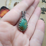 Aqua Blue Nevada Turquoise Pendant in Sterling Silver