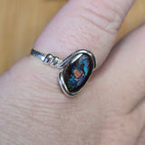 Koroit Yowah Nut Boulder Opal Ring Size 8.5 – Sterling Silver