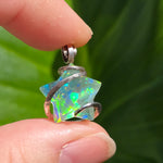 Aurora Opal Rainbow Star Pendant - Sterling Silver - Lab-Grown Magic