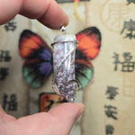 Rare Bright Purple Luna Agate Pendant in Silver – Mexican Orbicular Chalcedony