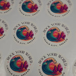 2-inch Rock Your World Lincoln City Oregon Coast Sticker - Pastel Sunset