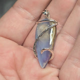 Moss Agate & Aurora Opal Artisan Pendant – Sterling Silver