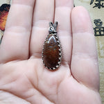 Dinosaur Fossil Gem Bone Pendant in Sterling Silver