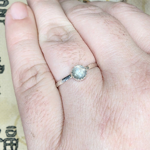 Bright Labradorite Ring in Sterling Silver Sz 9.5