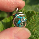 Turquoise Pendant 7.5ct Earthy Matrix - Sterling Silver