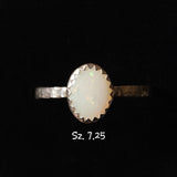 Oval Australian Precious Opal Ring in Sterling Silver Various Sizes