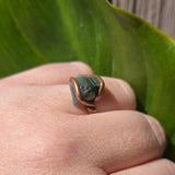 Raw Green Tourmaline Crystal Ring in Copper Ring Sz 10